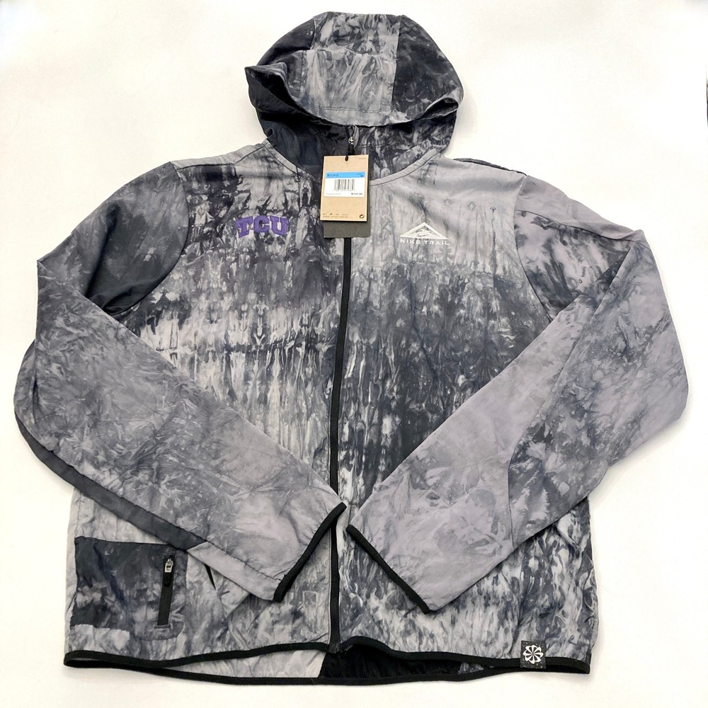 Nike Trail TCU Womens M Gray Running Windbreaker Texas Christian University NEW